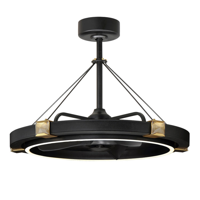 61019BCBKGLD - Jewel LED Fandelight in Black / Gold by Maxim