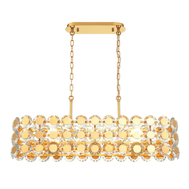 Perrene 8-Light 40" Linear Pendant in Gold