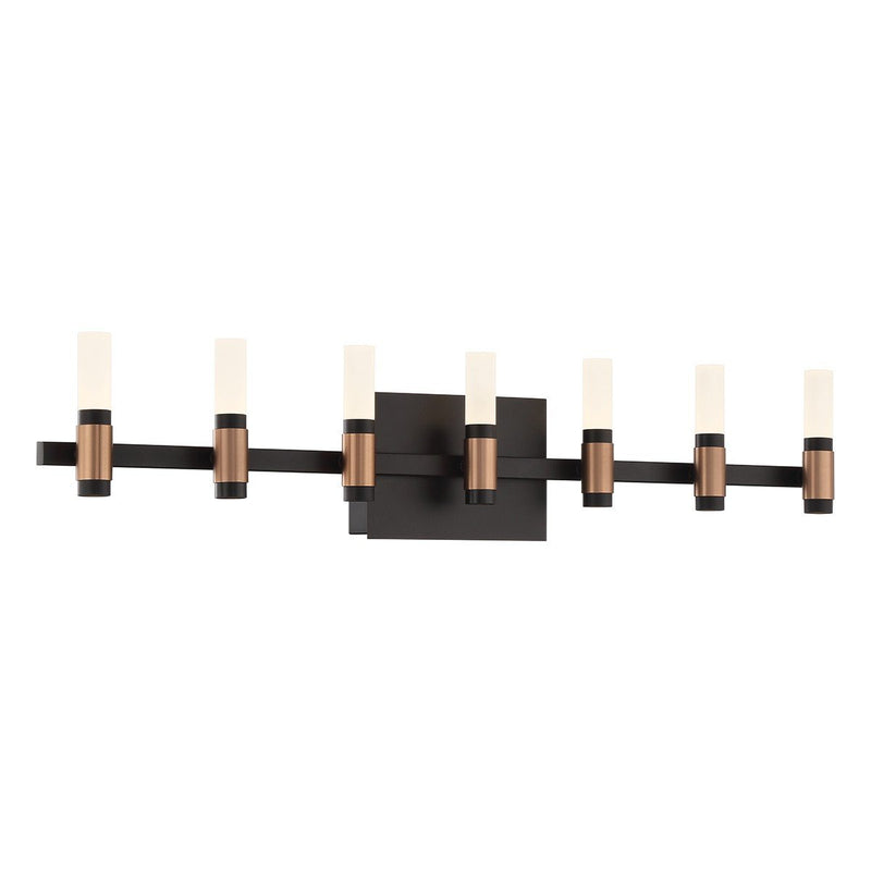 Albany 14-Light 32.25" Vanity Light in Brass-Black Mix
