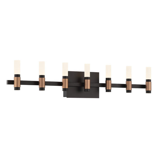 Albany 14-Light 32.25" Vanity Light in Brass-Black Mix