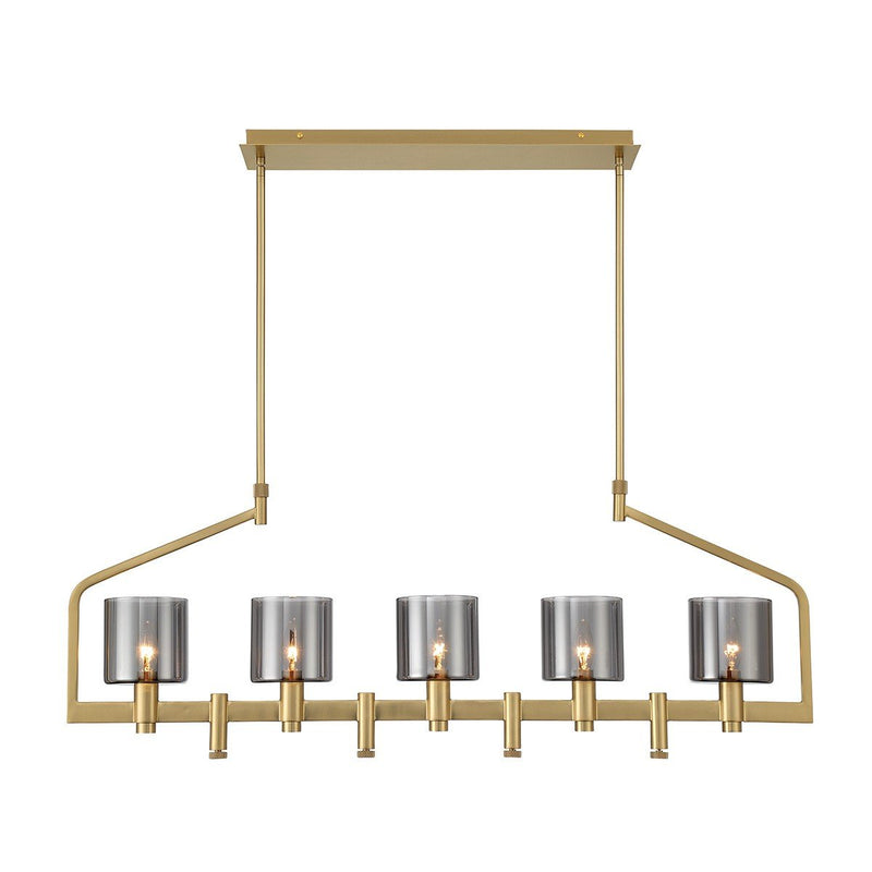 Decato 5-Light 42" Linear Pendant in Satin Gold Paint