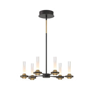 Torcia 12-Light 24.25" LED Chandelier in Matte Black