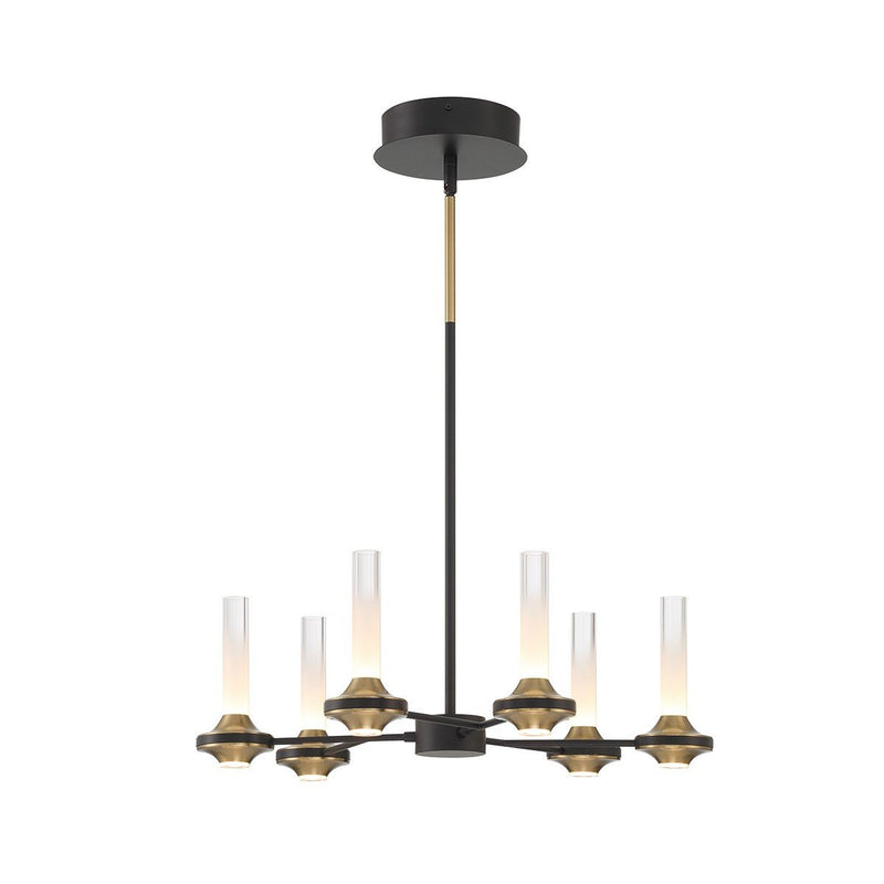 Torcia 12-Light 24.25" LED Chandelier in Matte Black