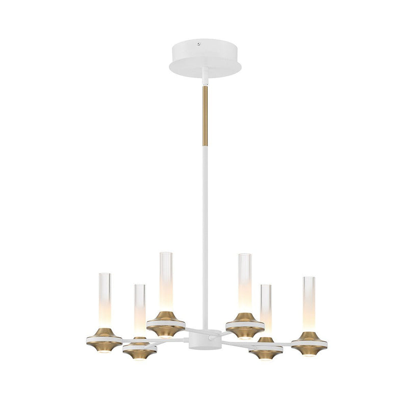 Torcia 12-Light 24.25" LED Chandelier in Matte White