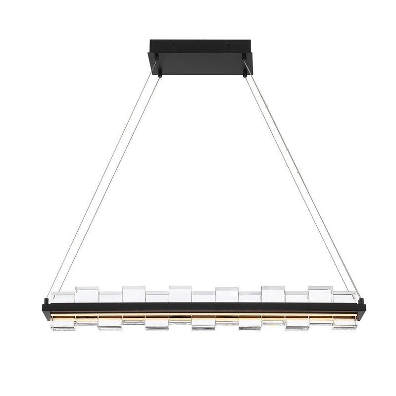 Bruco 2-Light 34.75" Linear Pendant in Matte Black