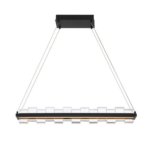 Bruco 2-Light 34.75" Linear Pendant in Matte Black