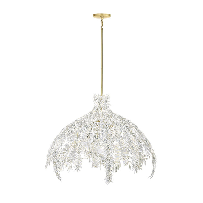 Jalore Six Light Pendant in Distressed White