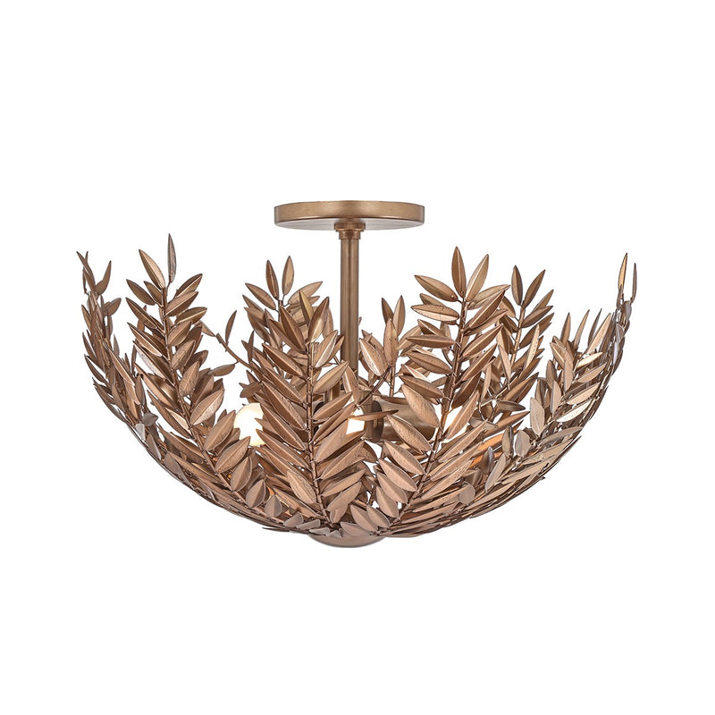 Jalore Three Light Semi-Flushmount in Brown Macchiato