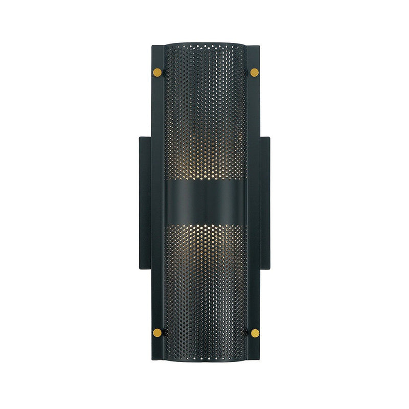 Westcliffe 2-Light 12" Outdoor Wall Light in Gold-Black Mix
