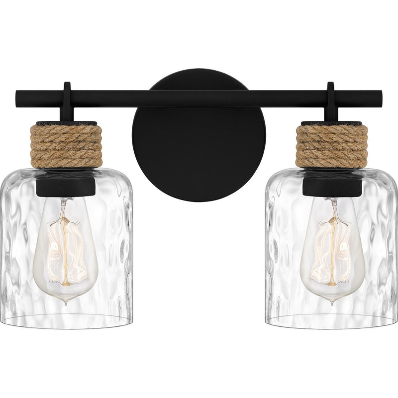 Baltic 2-Light Bath Vanity Light in Matte Black