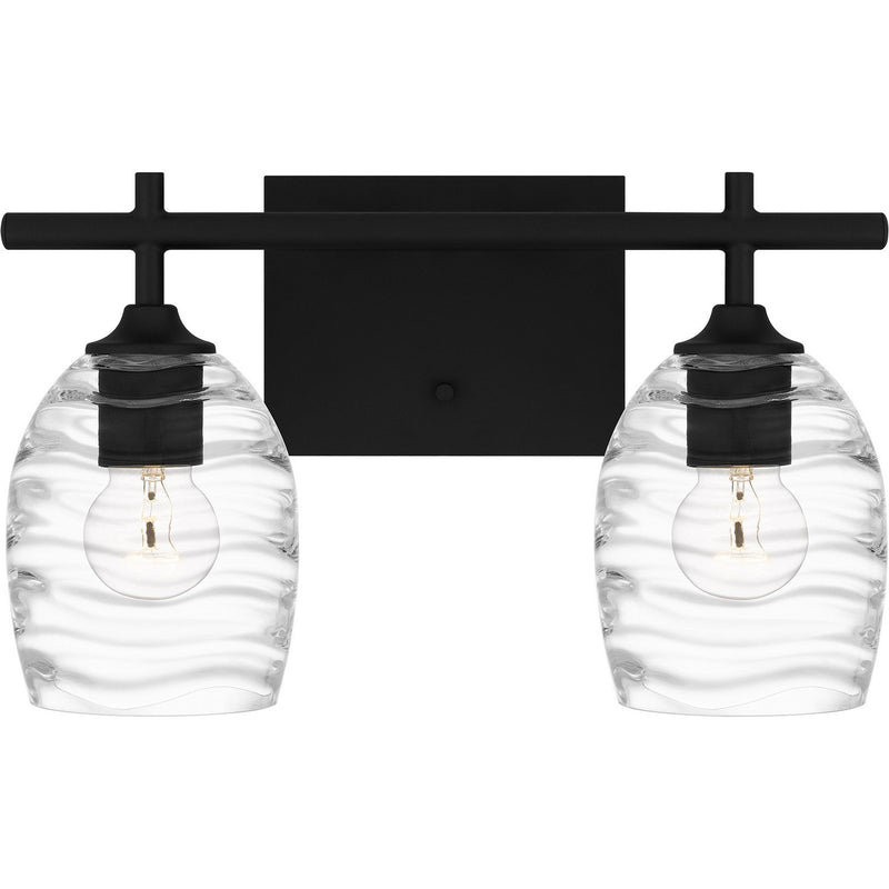 Lucy 2-Light Bath Vanity Light in Matte Black