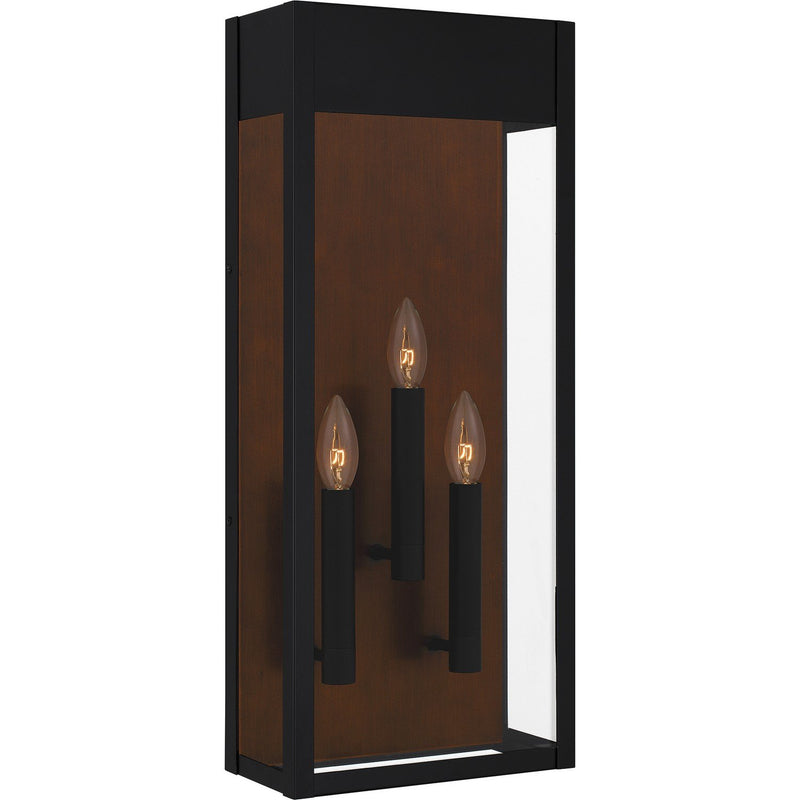 Maren 3-Light Outdoor Wall Lantern in Matte Black
