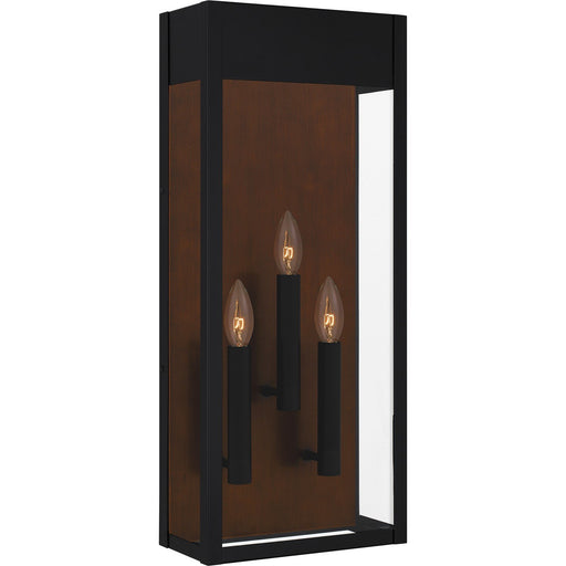 Maren 3-Light Outdoor Wall Lantern in Matte Black