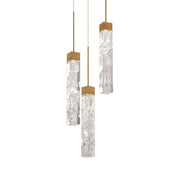 Minx 3-Light Round Pendant in Aged Brass