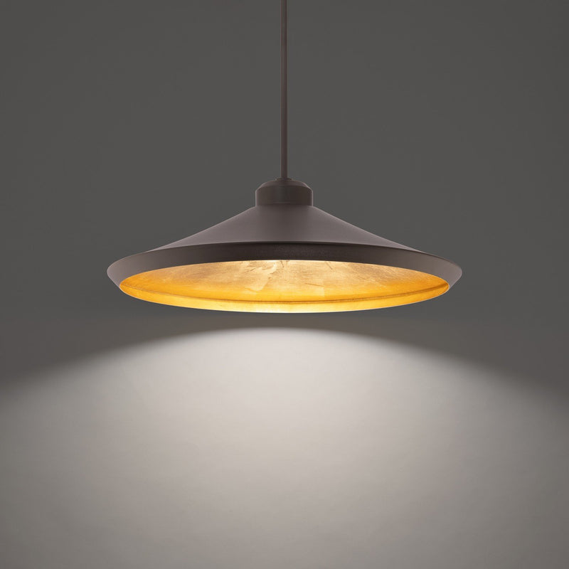 Alfa Pendant in Bronze & Gold Leaf