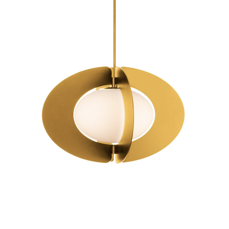 Echelon Medium Pendant in Aged Brass