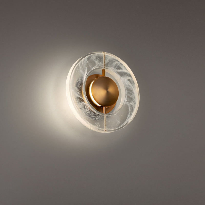Cymbal 2-Light Wall Sconce in Aged Brass