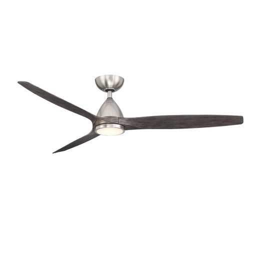 Skylark 62" Outdoor Ceiling Fan with Light in Brushed Nickel / Ebony