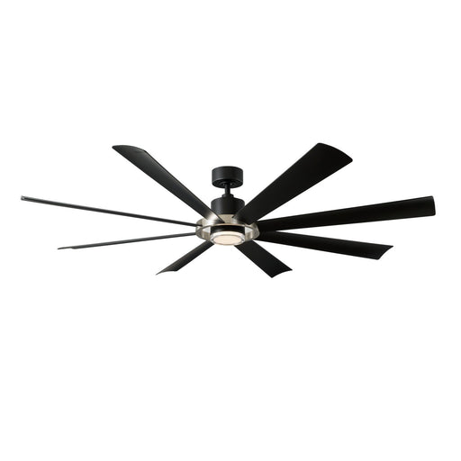Aura 72" Outdoor Ceiling Fan with Light in Brushed Nickel / Matte Black