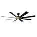 Aura 72" Ceiling Fan in Soft Brass/Matte Black