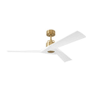 Alma 52" Ceiling Fan in Burnished Brass with Matte White Blades