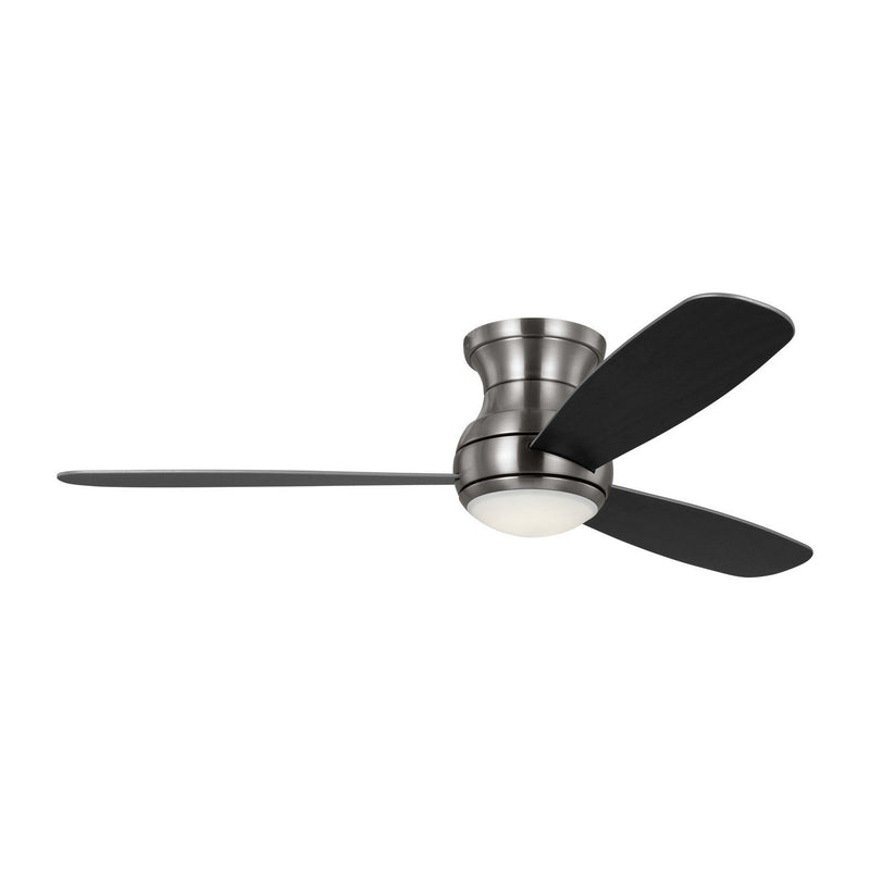 Orbis 52" LED Hugger Ceiling Fan in Brushed Steel