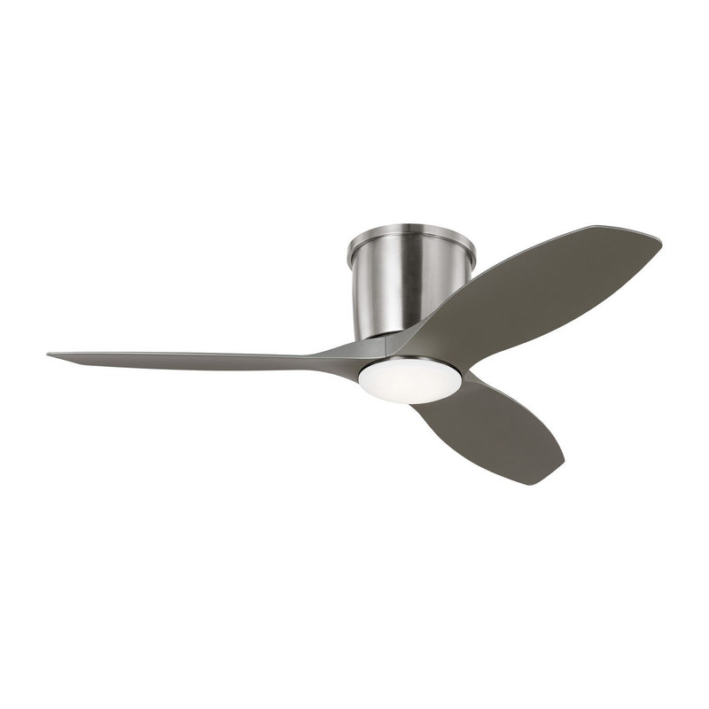 Titus 44" LED Hugger Ceiling Fan in Brushed Steel