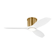Titus 44" LED Hugger Ceiling Fan in Satin Brass