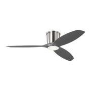 Titus 52" LED Hugger Ceiling Fan in Brushed Steel