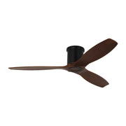Collins 52" Hugger Ceiling Fan in Midnight Black with Dark Walnut Blades