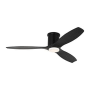 Collins 52" LED Hugger Ceiling Fan in Midnight Black with Midnight Black Blades