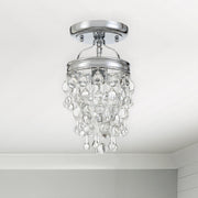 Calypso 1 Light 7.25" Semi Flush Mount in Polished Chrome in a room setting