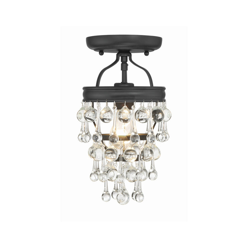 Calypso 1 Light 7.25" Semi Flush Mount in Matte Black
