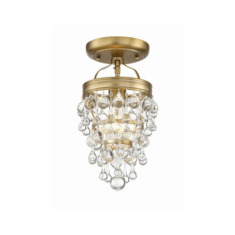 Calypso 1 Light 7.25" Semi Flush Mount in Vibrant Gold