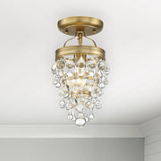 Calypso 1 Light 7.25" Semi Flush Mount in Vibrant Gold in a room setting