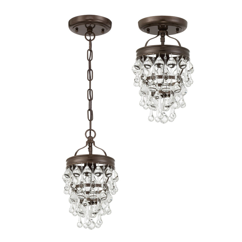 Calypso 1 Light 7.25" Semi Flush Mount in Vibrant Bronze