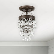 Calypso 1 Light 7.25" Semi Flush Mount in Vibrant Bronze in a room setting