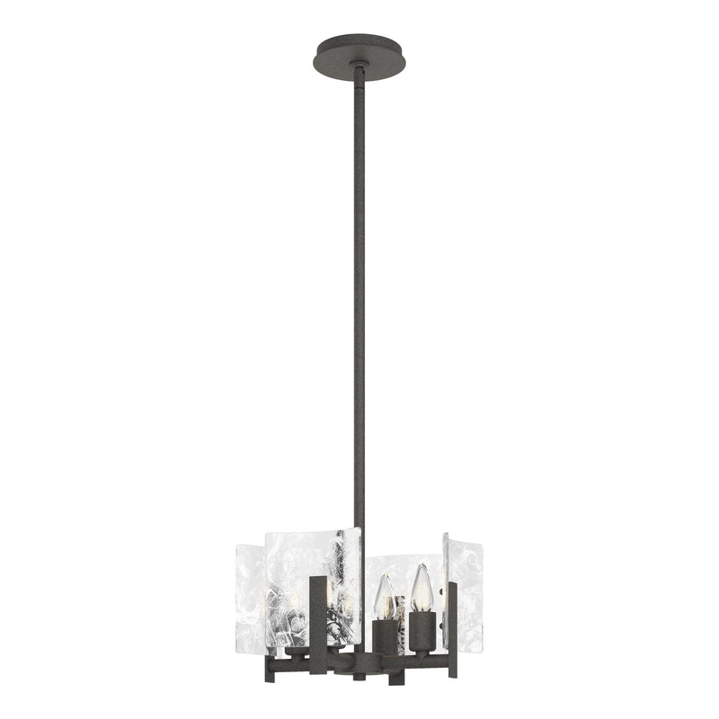 Arc 4-Light 13.5" Convertible Chandelier in Natural Iron