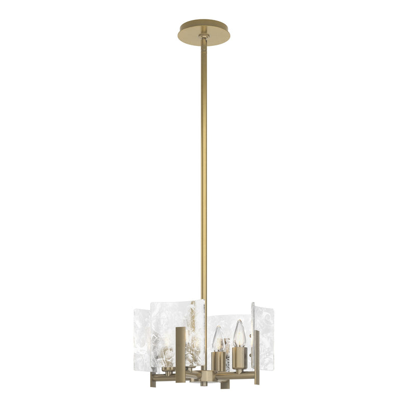 Arc 4-Light 13.5" Convertible Chandelier in Modern Brass
