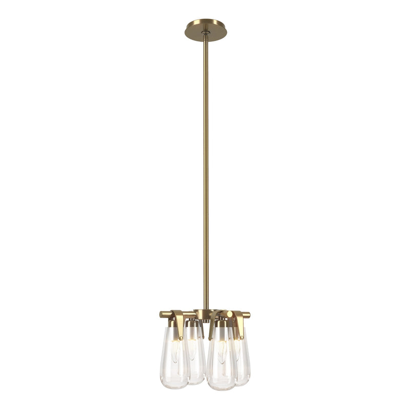 Eos 4-Light 12" Mini Chandelier in Modern Brass