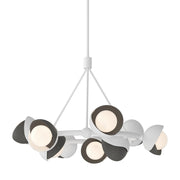 Brooklyn 9-Light 32" Double Shade Ring Chandelier in White