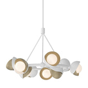 Brooklyn 9-Light 32" Double Shade Ring Chandelier in White