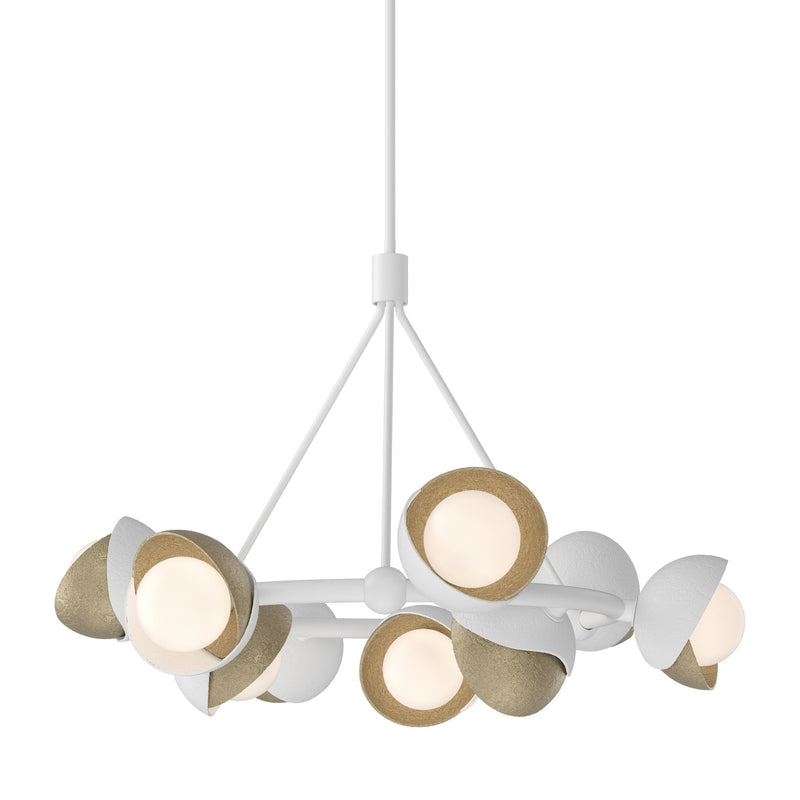 Brooklyn 9-Light 32" Double Shade Ring Chandelier in White