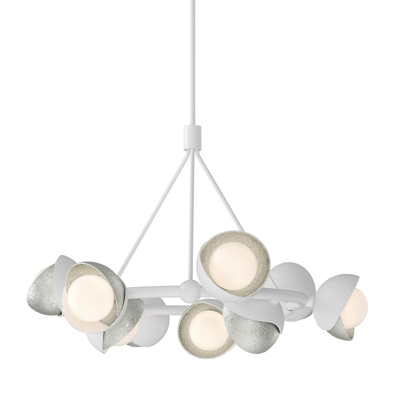 Brooklyn 9-Light 32" Double Shade Ring Chandelier in White