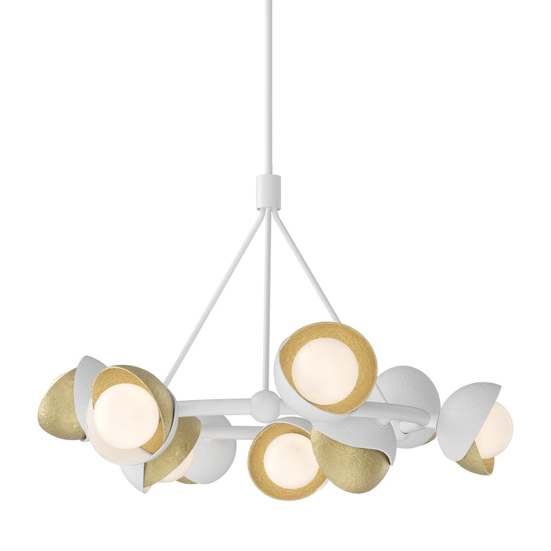 Brooklyn 9-Light 32" Double Shade Ring Chandelier in White