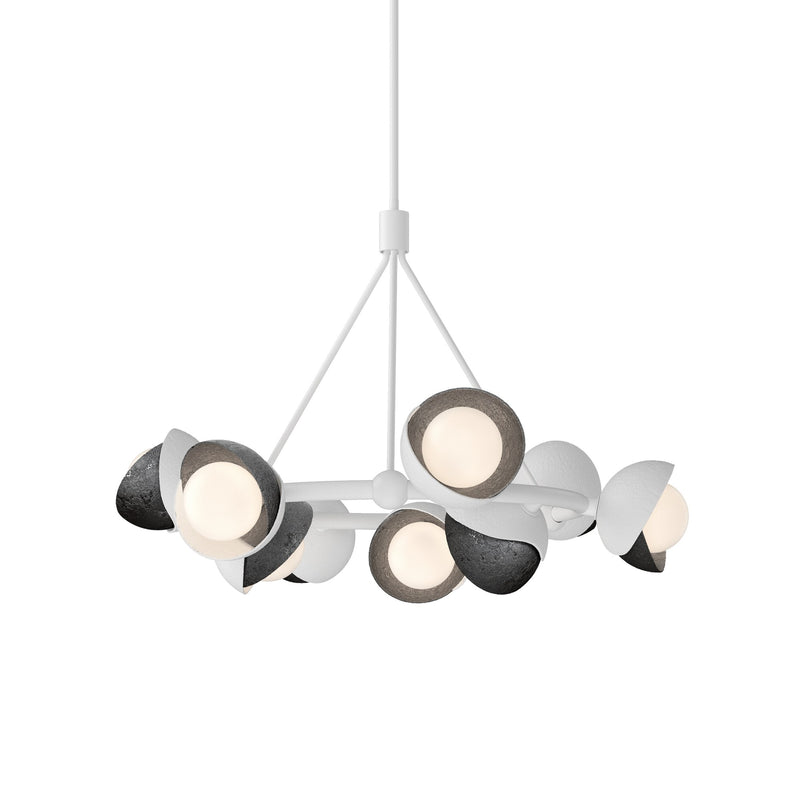 Brooklyn 9-Light 32" Double Shade Ring Chandelier in White