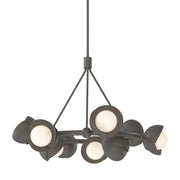 Brooklyn 9-Light 32" Double Shade Ring Chandelier in Dark Smoke