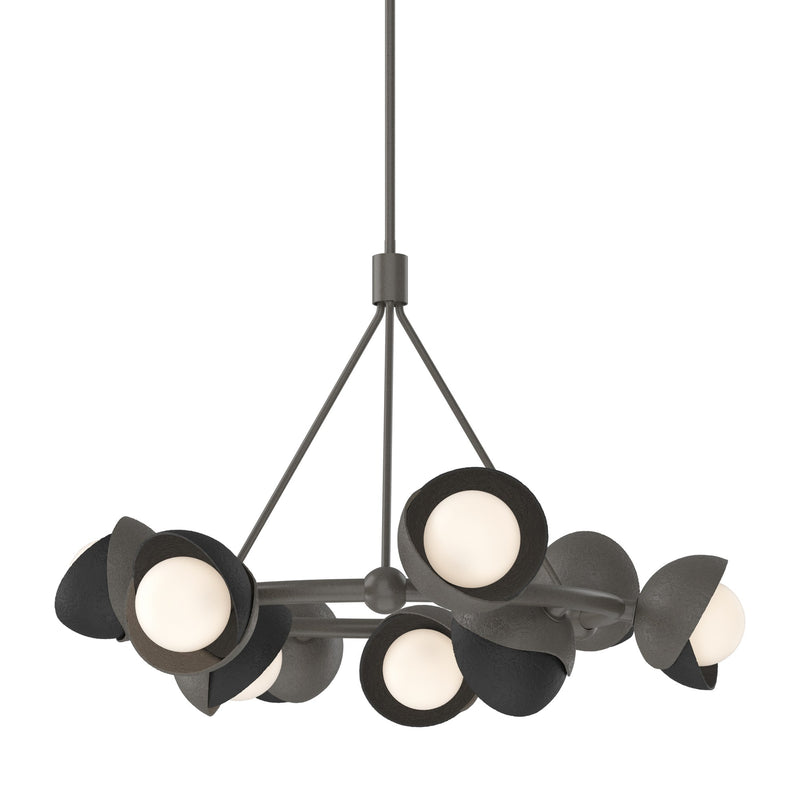 Brooklyn 9-Light 32" Double Shade Ring Chandelier in Dark Smoke
