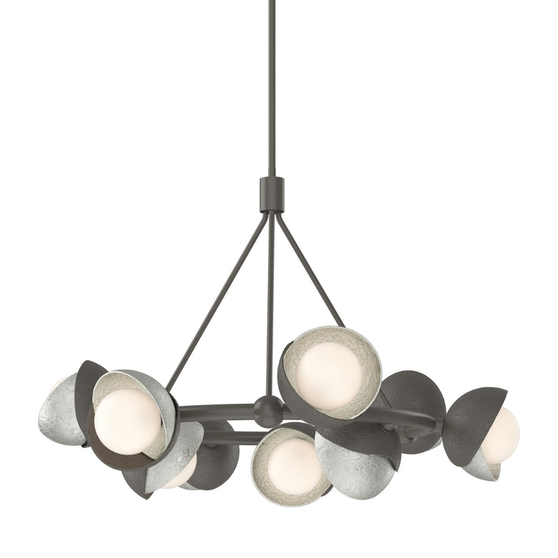Brooklyn 9-Light 32" Double Shade Ring Chandelier in Dark Smoke