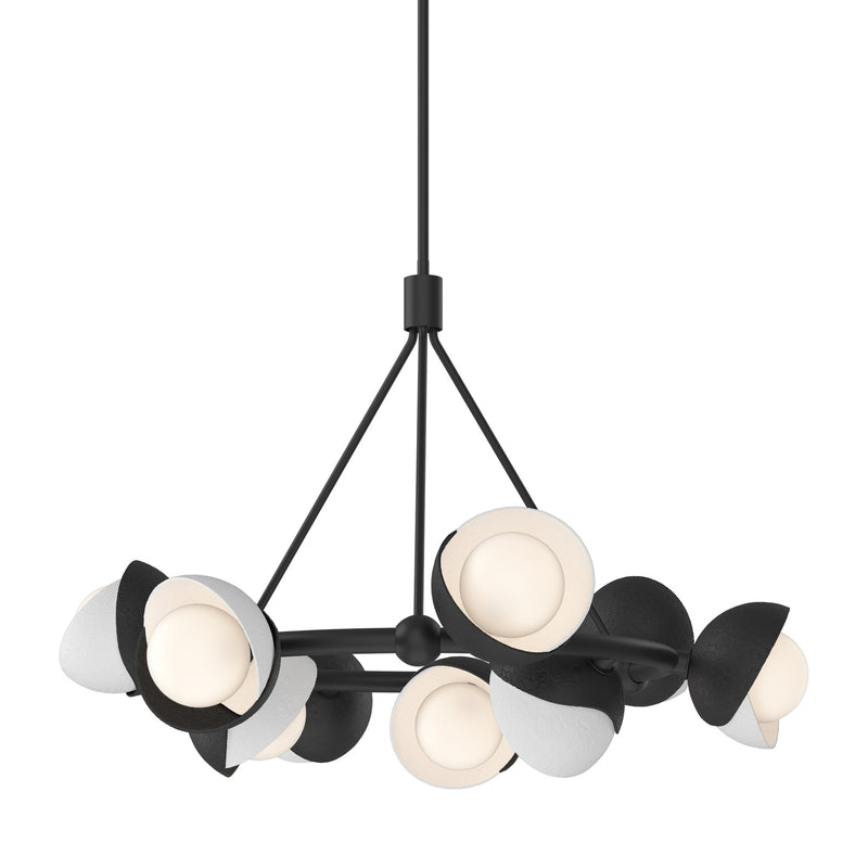Brooklyn 9-Light 32" Double Shade Ring Chandelier in Black